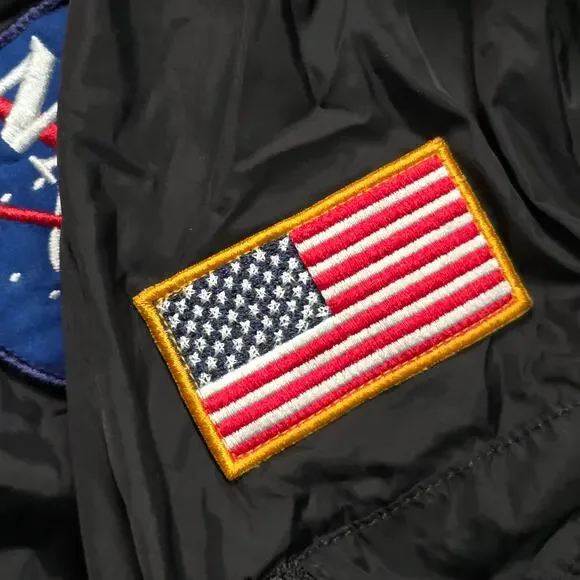 H&M NASA Bomber Jacket Men’s Large Black - Picture 4 of 9